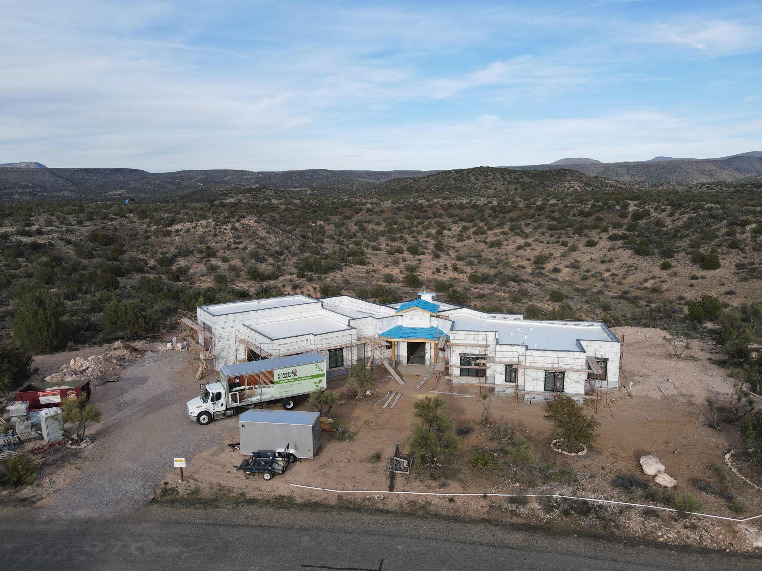 Aerial view custom home build Verde Valley AZ